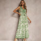 Women's Fashionable Casual V-Neck Printed Sleeveless Jumpsuit
