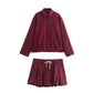 European And American Fashion Zipper Pocket Jacket Jacket Short Skirt