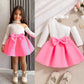 Bow Ruffled Dress Two-piece Set