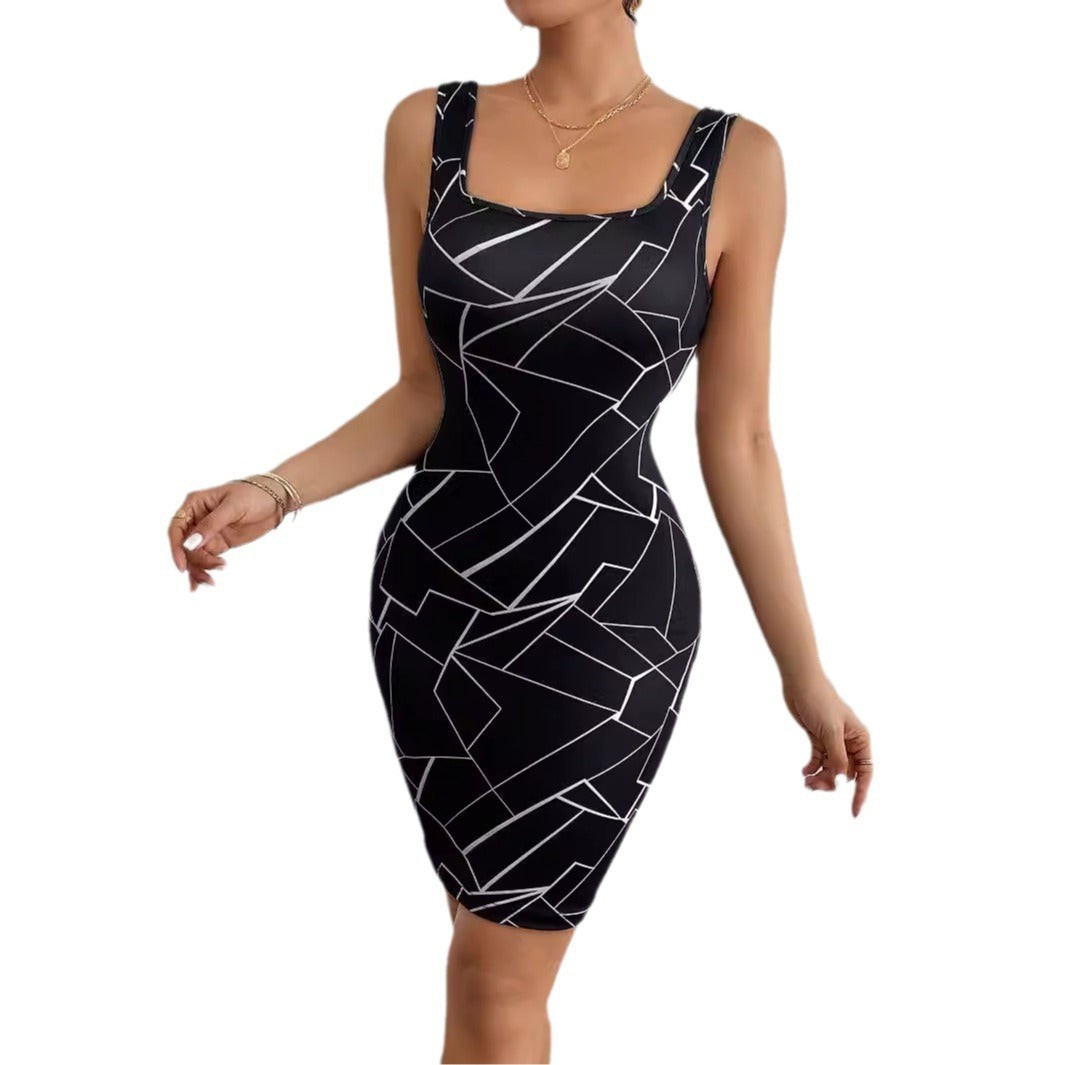 Women's Geometric Print Sexy Tank Dress