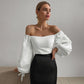 Ladies Temperament Loose White Pullover Solid Color Top