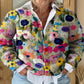 Cardigan tricoté imprimé numérique 3D, manteau, imitation pull, vêtements pour femmes