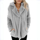 Women's New Cardigan Suit Collar Long Sleeve Plush Top