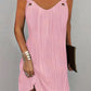 Women's European And American Solid Color Water Wave Pattern Sleeveless Dress