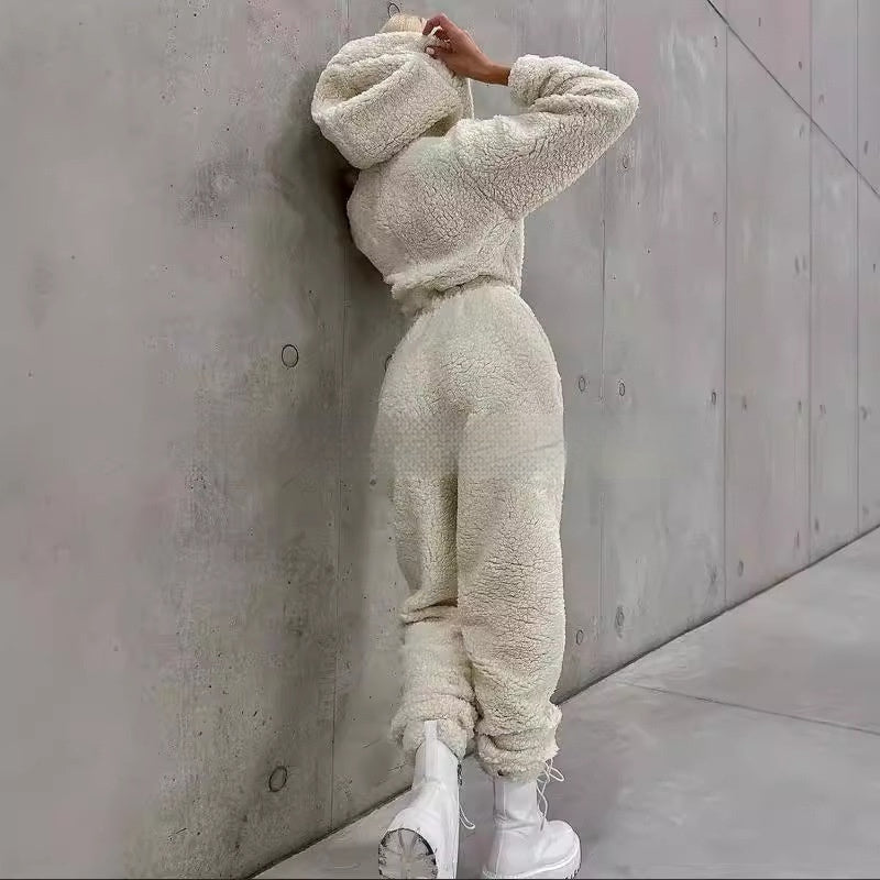 Plus Velvet Thickened Hooded Pajamas Jumpsuit