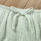 Girls' Solid Color Sling Top Pants Suit