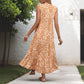 Mid-length Fashion Sleeveless V-neck Abstract Pattern Printed Dress