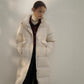 Manteau long et chaud en duvet de canard blanc jusqu'au genou
