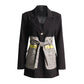 Women's Temperament Fashion Stitching Collision Color Lacing Jacket