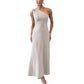 Robe rayée slim à une épaule et lacets pour femme