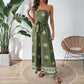 Casual Resort Style Strapless Ethnic-Print Loose Jumpsuit For Women