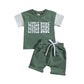 Sports Suit Letter Short Sleeve