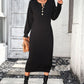 Robe en tricot à boutons européenne et américaine