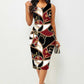 Women's Autumn And Winter Long Sleeve Hip Print Dress