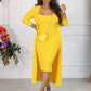 European And American Women's Clothing Casual Solid Color Suspender Skirt Long Twinset