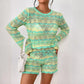 Stitching Home Knitwear Loose Color Round Neck Striped Sweater For Women