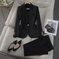 Acetate Satin Purple Suit Professional Womens Set AutumnWinter New Elegant Goddess-Style Commuter Workwear