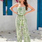 Summer Rayon Printed High Waist Camisole Wide Leg Pants Sanya Beach Vacation Women's Jumpsuit