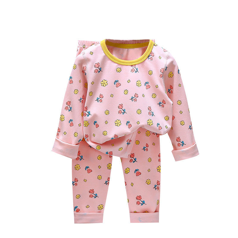 Ensemble de pyjama en coton pour enfants, sous-vêtements pour bébés, vêtements d'intérieur pour garçons, caleçons longs pour filles, haut et bas