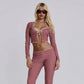French Retro Slim-fit Plaid Long-sleeved Lace-up T-shirt Cardigan
