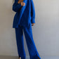 Women's Casual Loose Shirt High Waist Trousers Two Piece Set