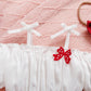Red Button Shorts Bow Accessory Cute Style