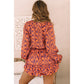 Personalized Design Sense Printed Waist-controlled Jumpsuit Women's Summer New Ruffled