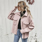 Lapel Single-breasted Thick Solid Color Shirt Woolen Coat