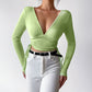 Short Cross  Drawstring Reveals Chest And Long Sleeves
