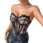 Irregular Steel Ring Fishbone Lace Slim Backless Row Buckle Outerwear Tube Top