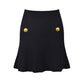 New Round Neck Metal Button Knitted Top Mid-length Dress Set