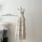 Vacation Gentle Polka-dot Cinched Slimming Sling Dress