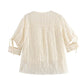 Women's New Loose Embroidered Half Elastic Shorts Short Sleeve Top Suit
