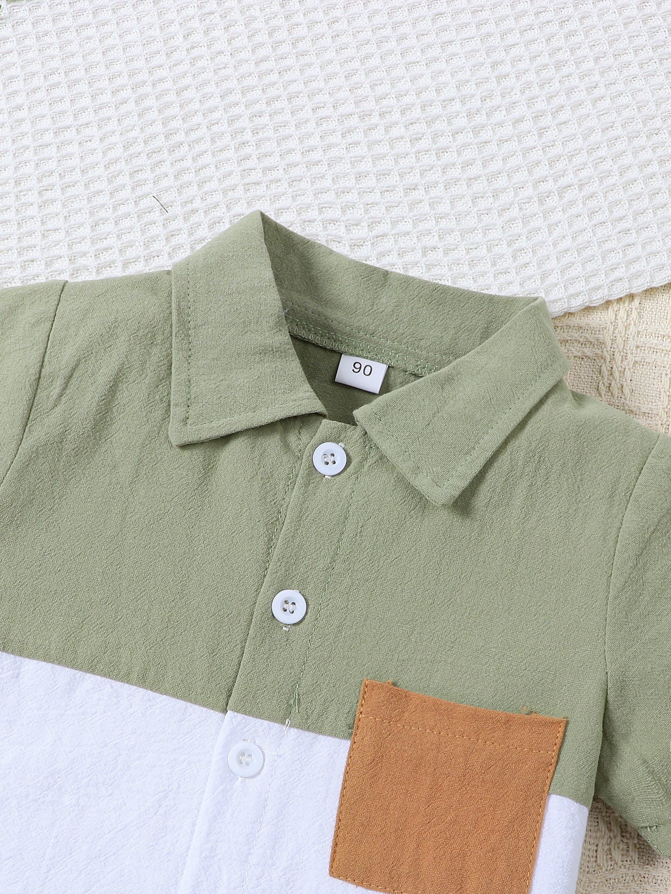 Ensemble d'été décontracté pour garçon, chemise à manches courtes et short en coton et lin