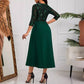 Women's Solid Color Lace Stitching Casual Dress