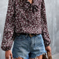 Fashionable Lace Vintage Printed Shirt Women