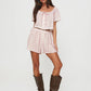 Women's Fashion Bowknot Button Shorts Casual Suit