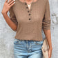 Summer Solid Color Long Sleeve Hollowed Leisure Shirt