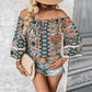 European American Fashion Floral Print Women's Blouse
