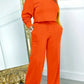Women's Long-sleeved Round Neck Sweater Elastic Waist Pants Casual Fashion Two-piece Suit