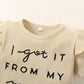 Girls' New Letter Sunken Stripe Two-piece Set