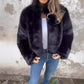 Veste en peluche à col montant tendance pour femme, manteau d'hiver décontracté à col roulé et fermeture éclair, polaire