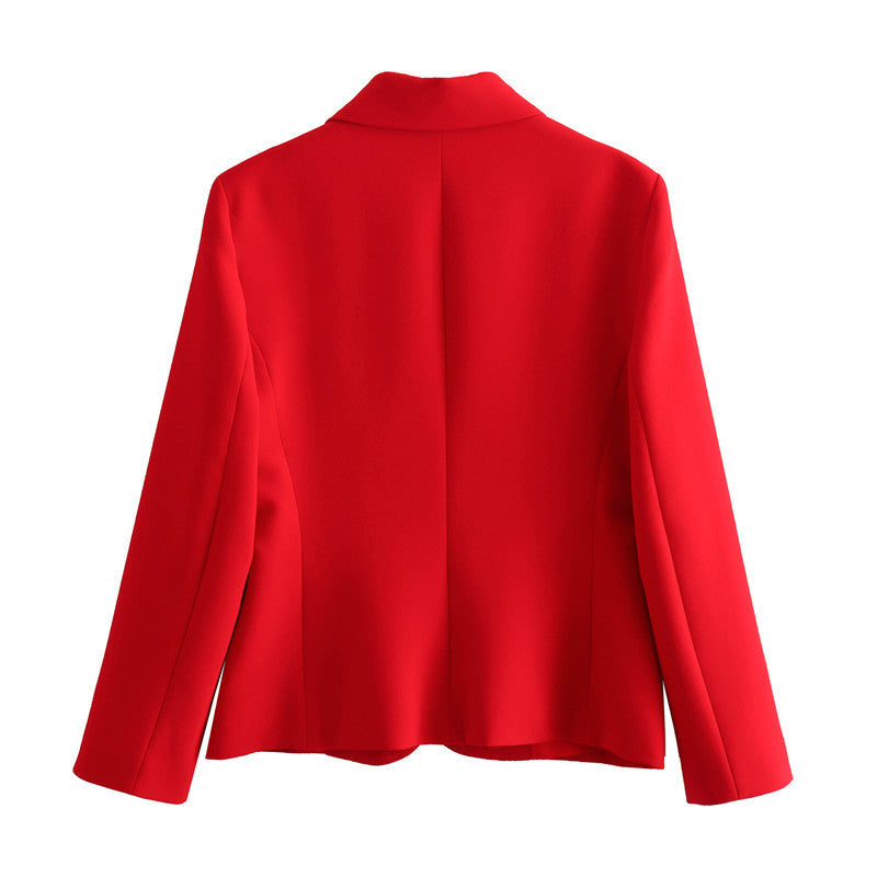 Spring New European And American Style Slim Suit Jacket Skirt Pleated Skirt Outfit