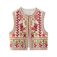 European And American Style Round Neck Embroidered Vest