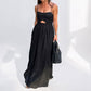High-waisted Chic And Sexy French-style Slip With A Backless Designlong Dress