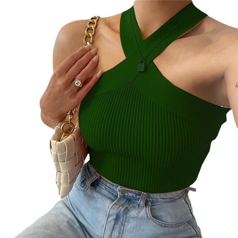 Women's Knitted Inner Match Bottoming Shirt Halterneck Vest