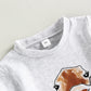 Boys' Printed Letters Round Neck Short Sleeve Shorts Suit