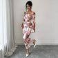 Elegant Tie-dye Printed Mesh-design Dress