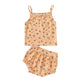 Girls Floral Pit Strip Sling Top Shorts Set