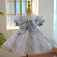 Girl's Blue Grenadine Big Bow Princess Dress